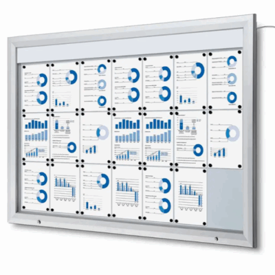 Standard/Proff, vanntett oppslagstavle CT med eller uten LED-lys | 10 størrelser