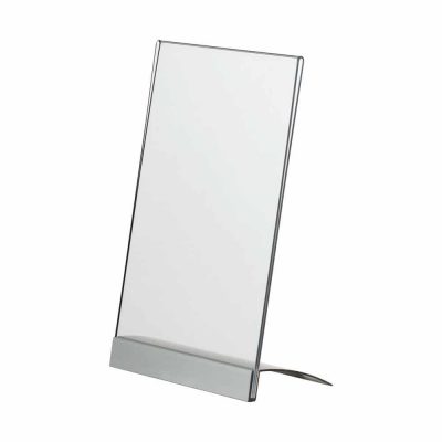 Plakatholder "L" med fot i aluminium | Format A4, A5 og A6