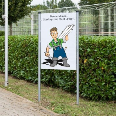 Infostativ med to ben