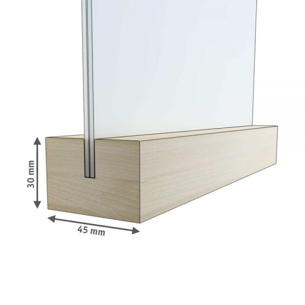 Menyholder på rektangulær trefot i bøk.