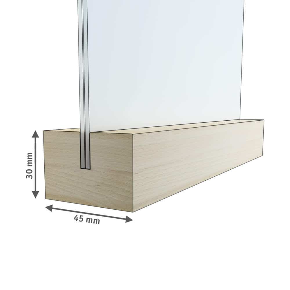 Fot i bøk 45mm bred og 30mm høy Menyholder på rektangulær trefot i bøk.