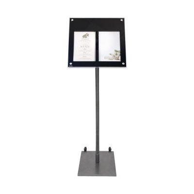 Meny display med LED lys | til vegg eller med stativ for gulv