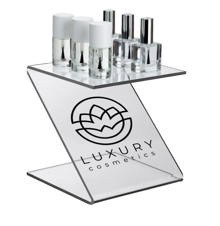 600314.2 Z-display med logo Z-formet akrylpodie med individuelt logotrykk