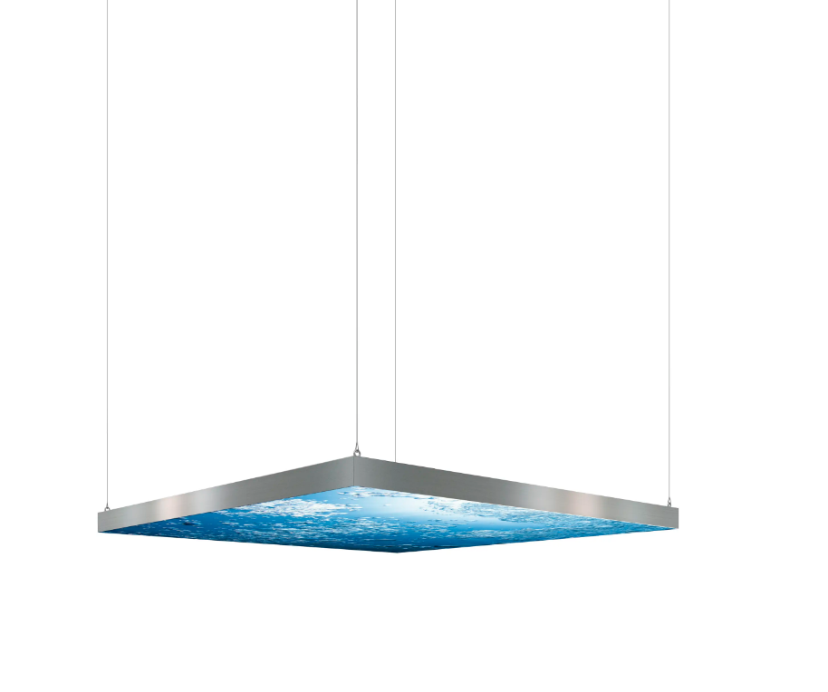 100404 LED lysvegg med plakat for horisontalt takoppheng